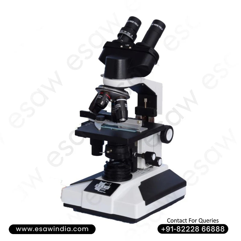 🖼️ ALT Tags for Images:
"ESAW Binocular Microscope for School Lab Use"
"Dual Eyepiece Microscope for Medical Colleges and Research Labs"
"Export Quality Binocular Microscope India for Biology and Chemistry Classrooms"
