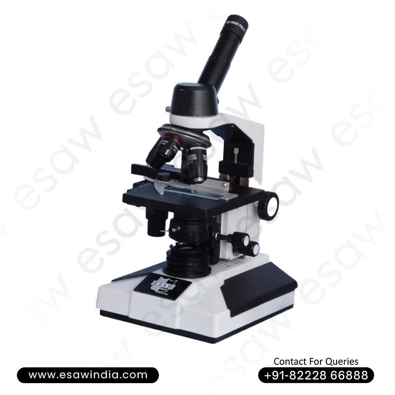 🖼️ Image ALT Tags:
"Monocular Microscope for Biology Lab Studies"
"ESAW Precision Lab Microscope for Students and Colleges"
"Educational Microscope with Metal Body and Anti-Reflection Optics"