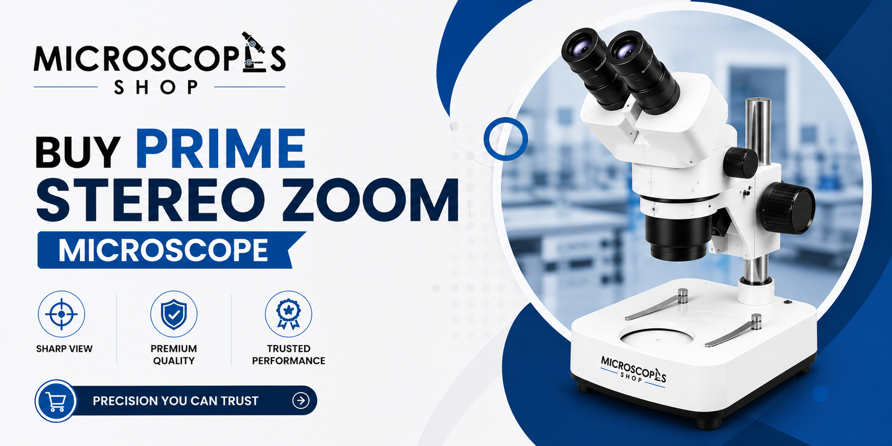 Buy Prime Stereo Zoom Microscope online high performance continuous 3D zoom optics checkout banner