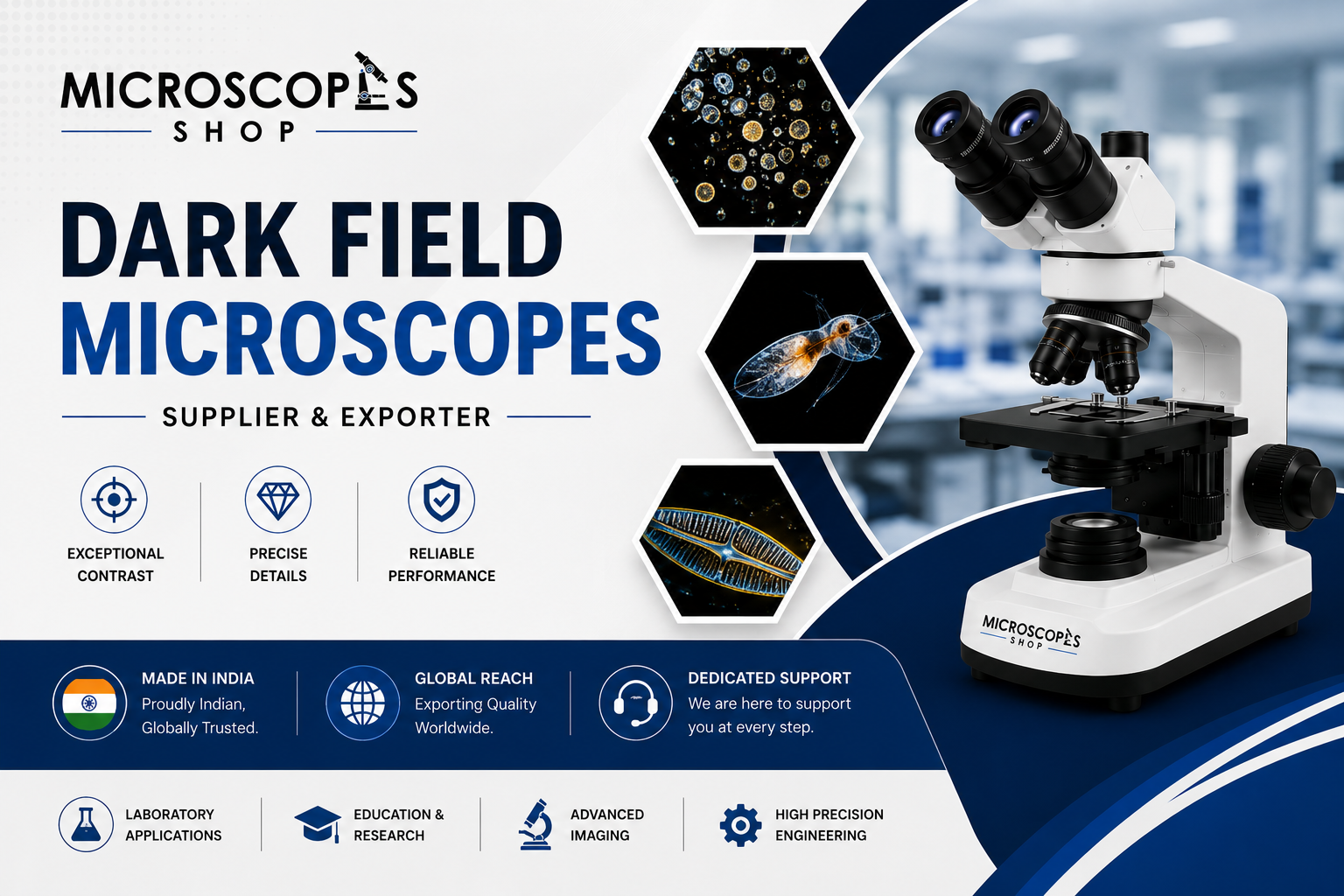 Dark Field Microscopes Supplier and Exporter industrial medical optics